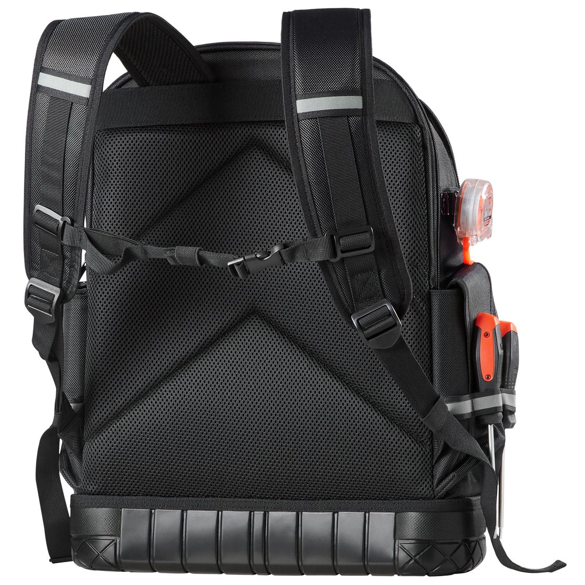 Tool Backpack, 64 Pockets, Heavy-duty Tools Storage Organizer Work Bags with Laptop Compartment & Molded Base, Electrician Jobsite Backpack for Electrician, Repairman, and HVAC Techs