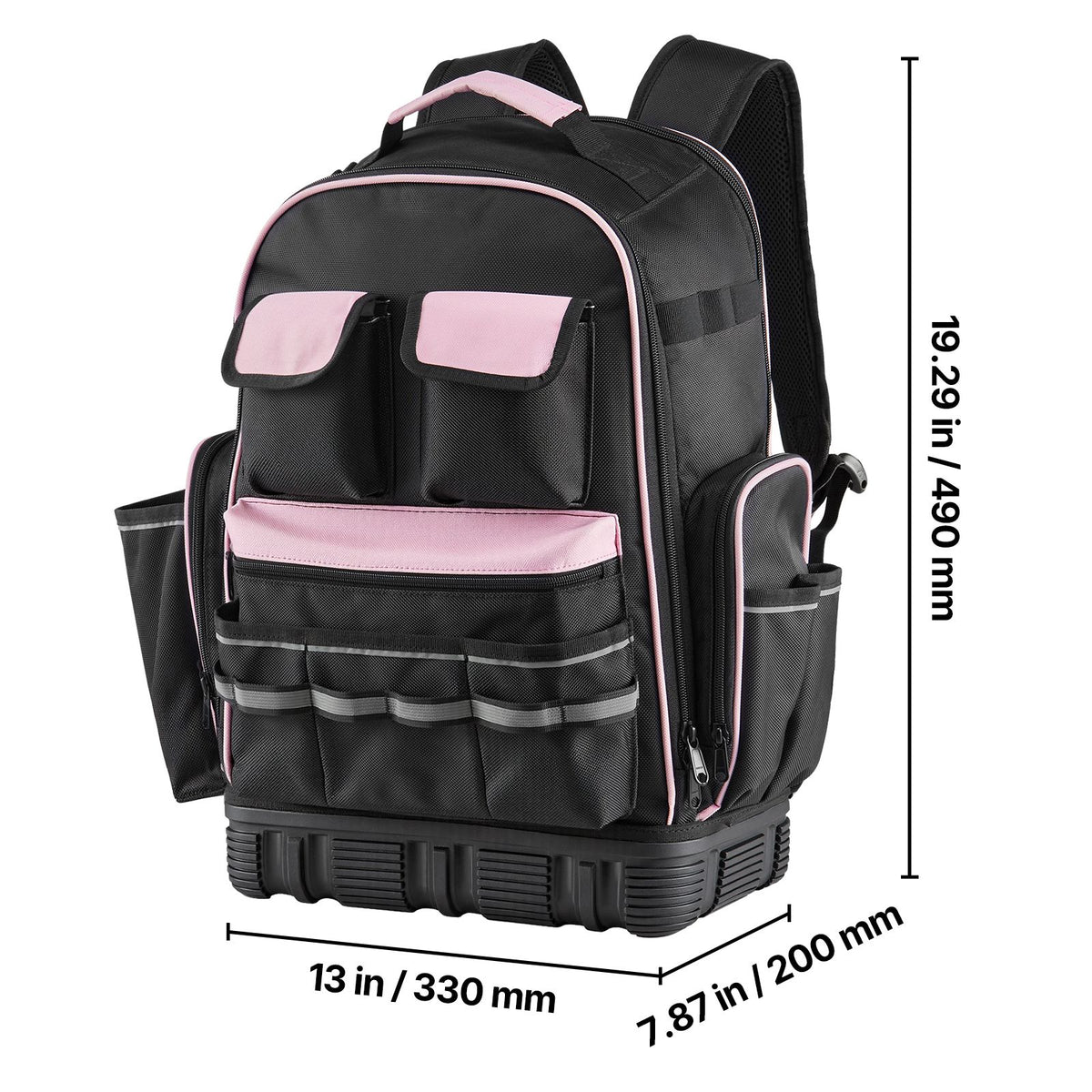 Tool Backpack, 56 Pockets, Heavy-duty Tools Storage Organizer Work Bags with Laptop Compartment & Molded Base, Electrician Jobsite Backpack for Electrician, Repairman, and HVAC Techs