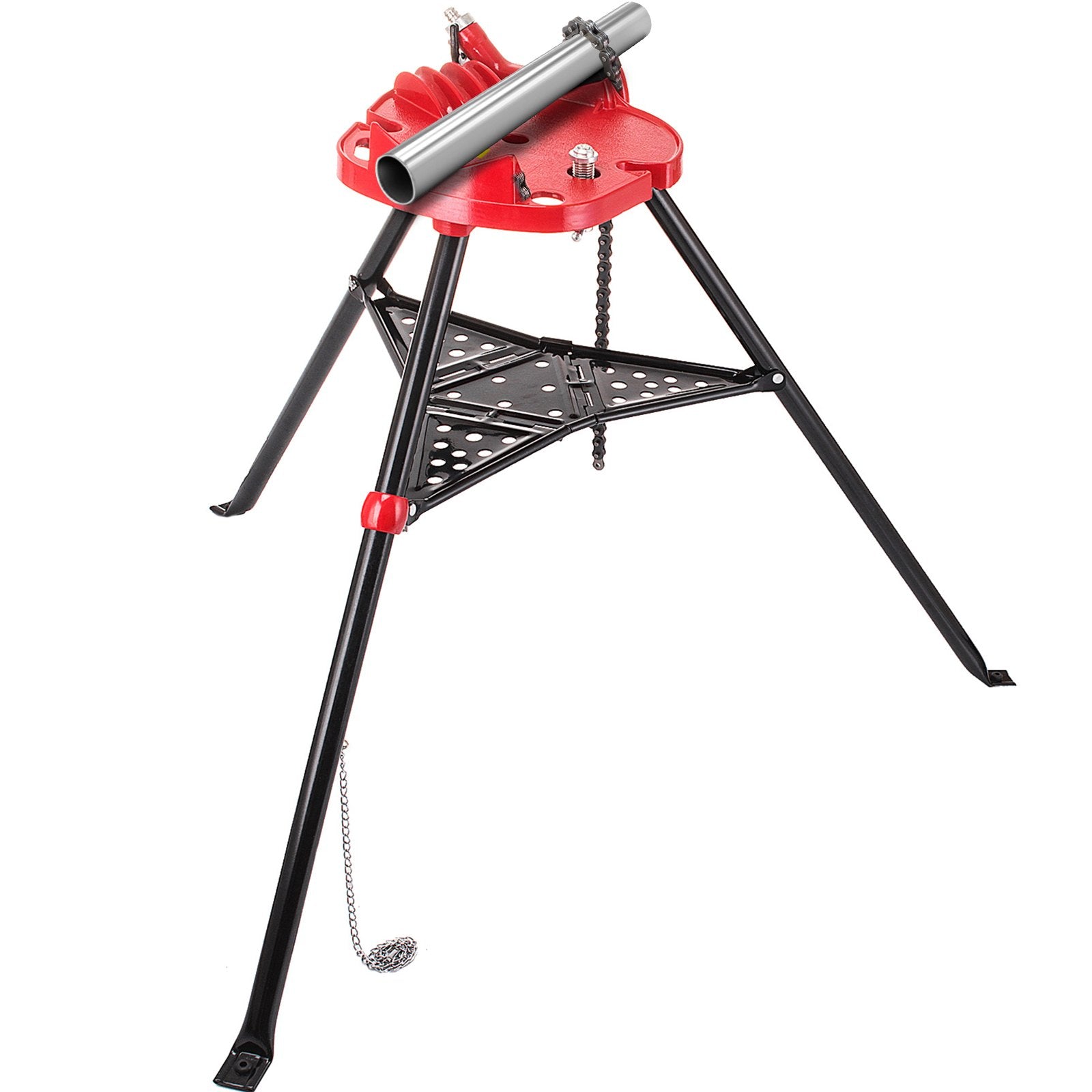 Camera Accessories: VEVOR Tripod Pipe Chain Vice Stand 1/8" to 6" w/ Steel Legs & Rubber Mounts Bib