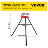 Camera Accessories: VEVOR Tripod Pipe Chain Vice Stand 1/8" to 6" w/ Steel Legs & Rubber Mounts Bib