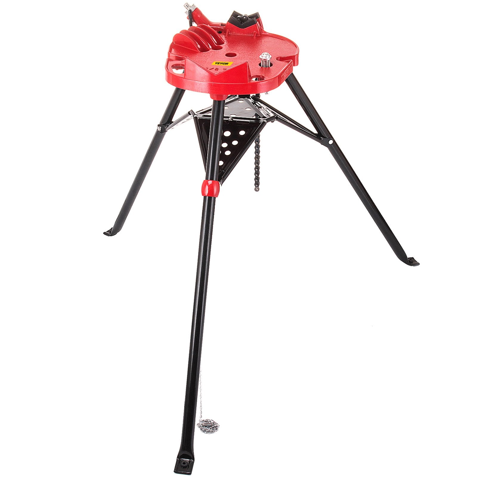 Camera Accessories: VEVOR Tripod Pipe Chain Vice Stand 1/8" to 6" w/ Steel Legs & Rubber Mounts Bib