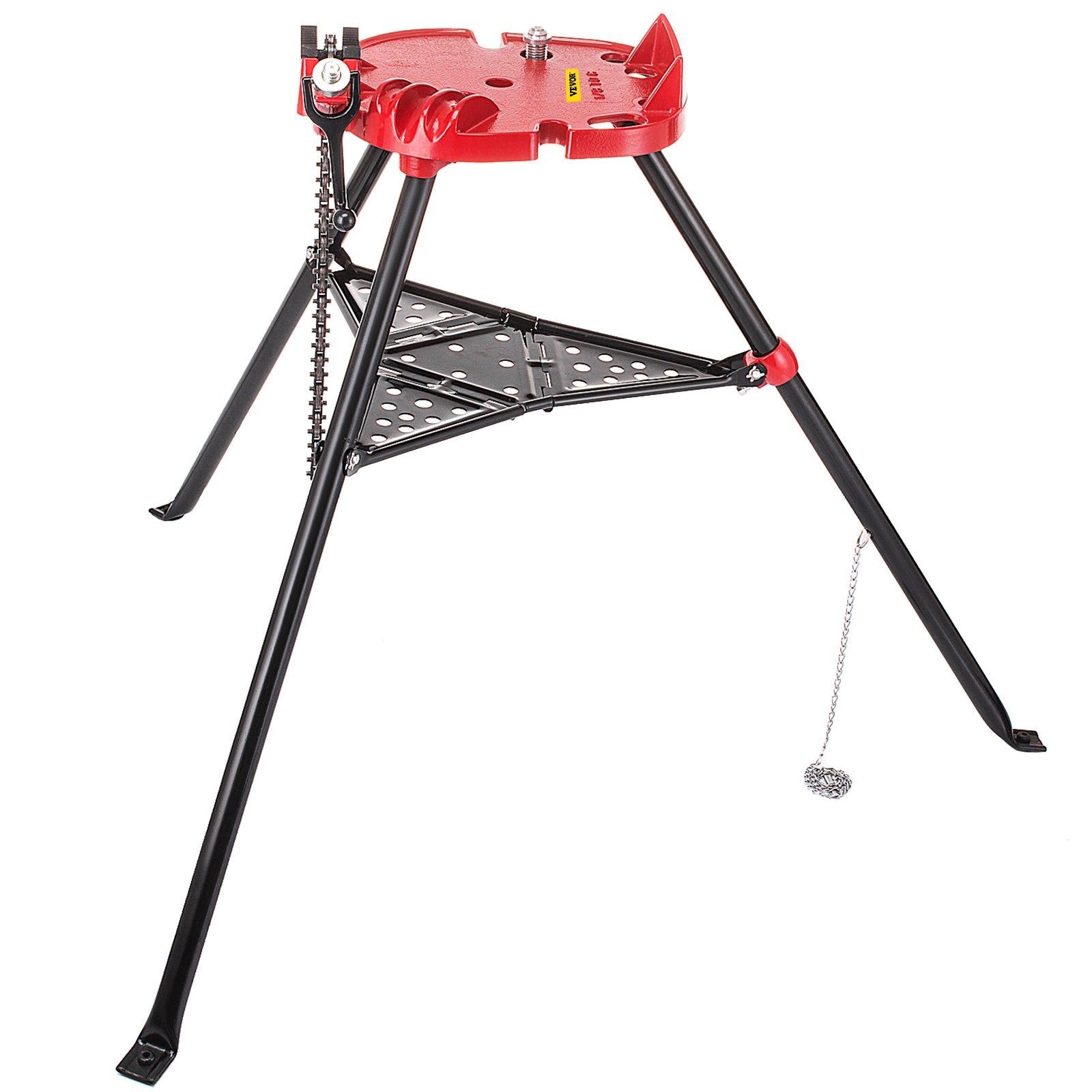 Camera Accessories: VEVOR Tripod Pipe Chain Vice Stand 1/8" to 6" w/ Steel Legs & Rubber Mounts Bib
