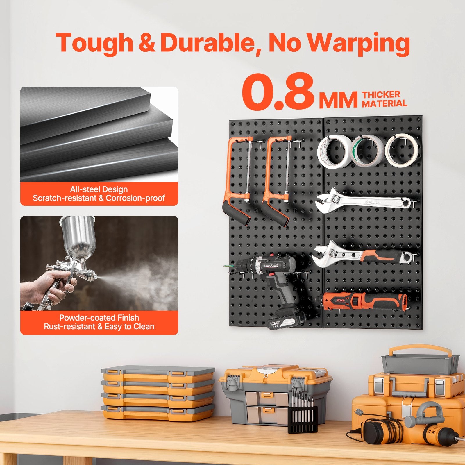 Audio Accessories: VEVOR Metal Pegboard Panels609.6 x 304.8 mm2 Panels Wall Organizer for Home