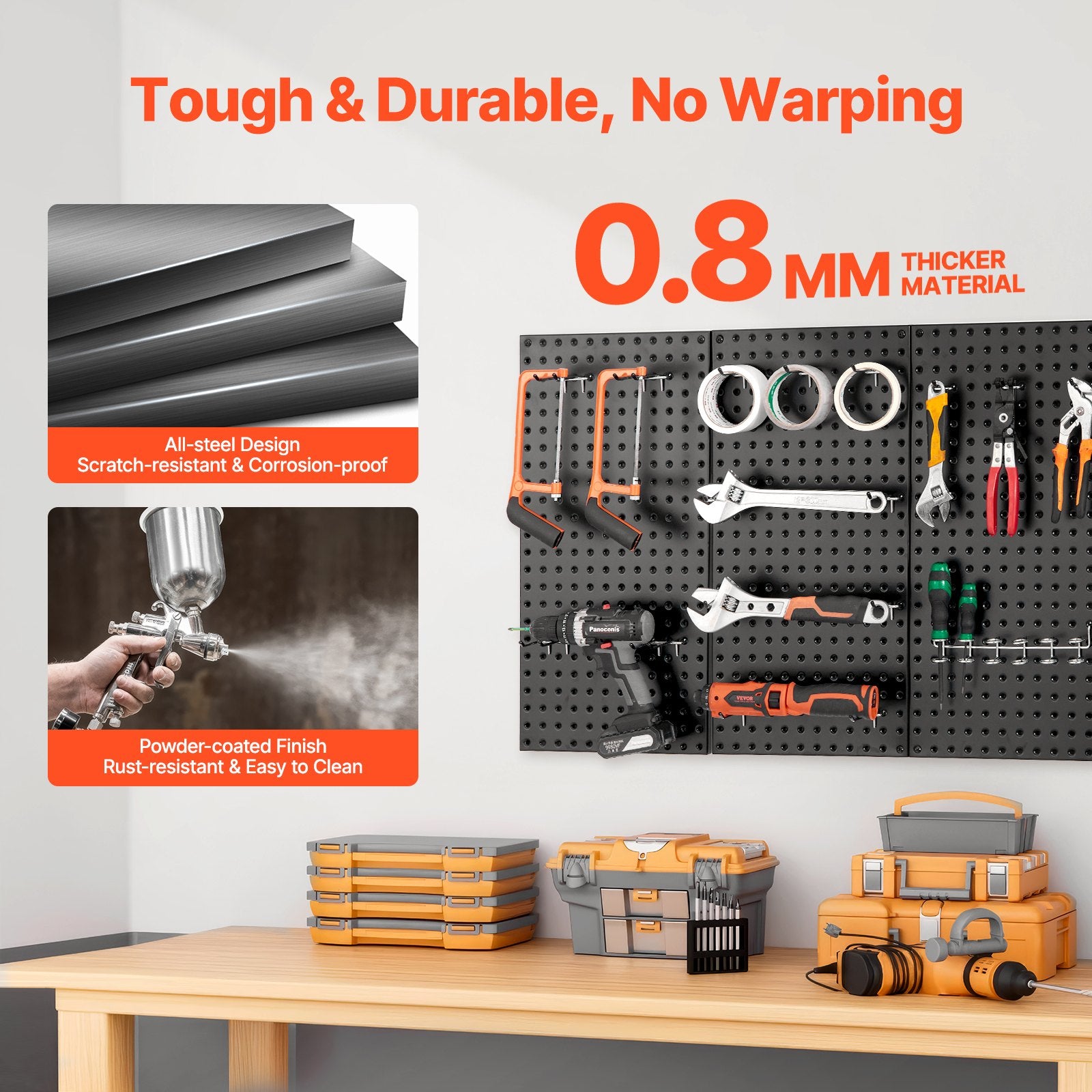 Audio Accessories: VEVOR Metal Pegboard Panels609.6 x 304.8 mm3 Panels Wall Organizer for Home