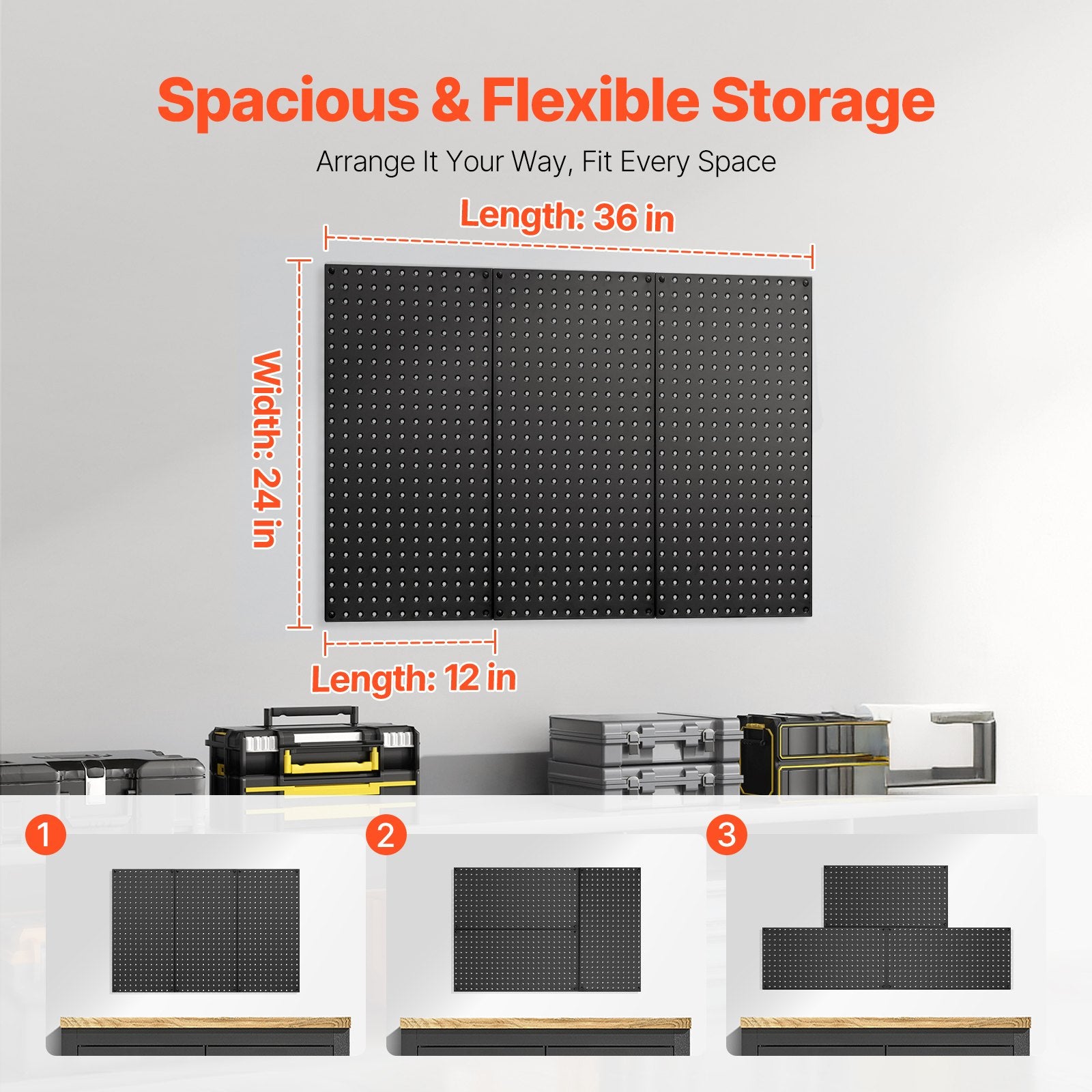 Audio Accessories: VEVOR Metal Pegboard Panels609.6 x 304.8 mm3 Panels Wall Organizer for Home