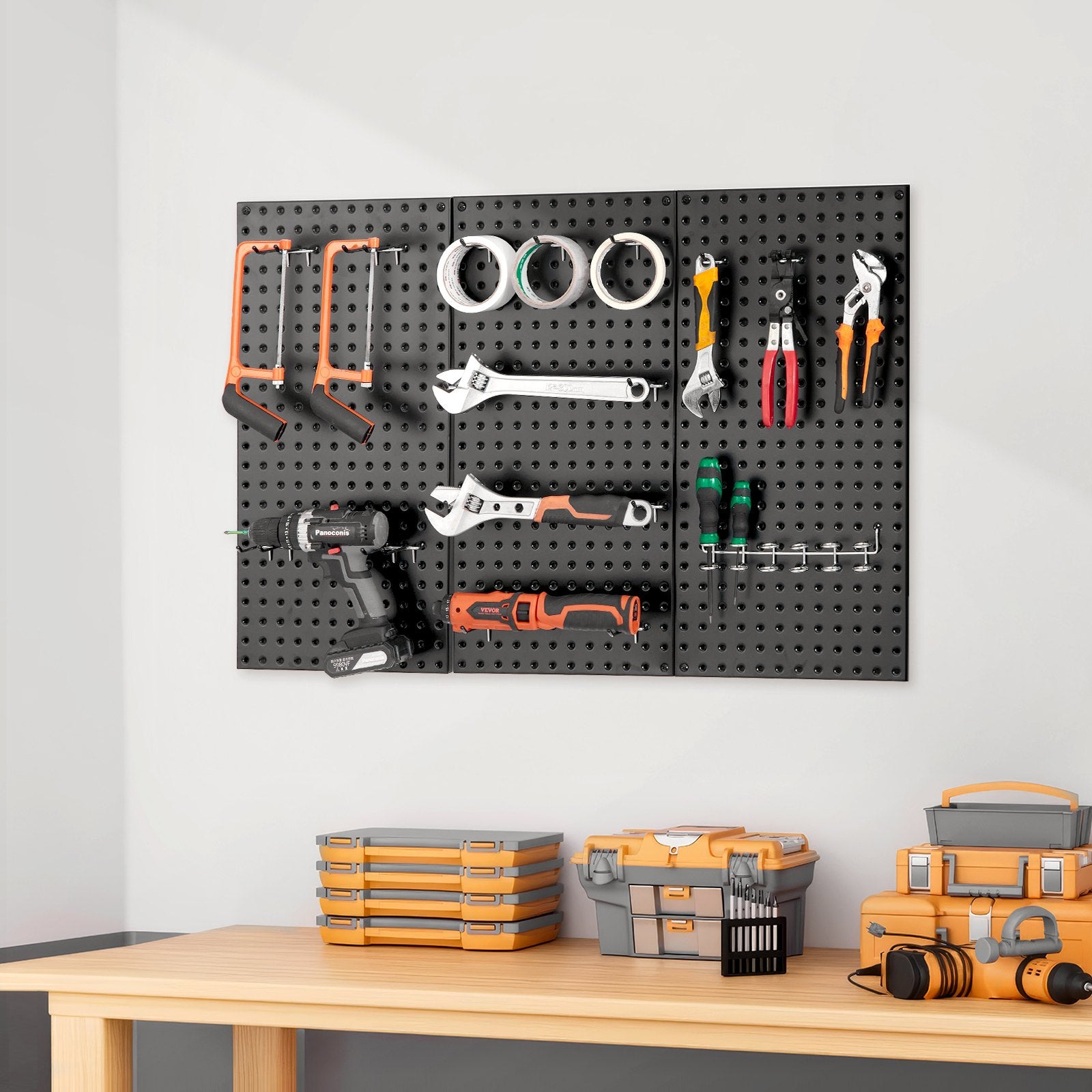 Audio Accessories: VEVOR Metal Pegboard Panels609.6 x 304.8 mm3 Panels Wall Organizer for Home