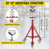 Speaker Accessories: VEVOR Pipe Stand, Pipe Jack Stands with Casters Adjustable Height 28-52 Inch, V Head Pipe Stand 882 LB, Folding Portable Pipe Stands 1/8 to 12 Inch Pipe Supporting, Steel Jack Stand