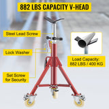 Speaker Accessories: VEVOR Pipe Stand, Pipe Jack Stands with Casters Adjustable Height 28-52 Inch, V Head Pipe Stand 882 LB, Folding Portable Pipe Stands 1/8 to 12 Inch Pipe Supporting, Steel Jack Stand