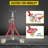 Speaker Accessories: VEVOR Pipe Stand, Pipe Jack Stands with Casters Adjustable Height 28-52 Inch, V Head Pipe Stand 882 LB, Folding Portable Pipe Stands 1/8 to 12 Inch Pipe Supporting, Steel Jack Stand