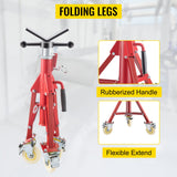Speaker Accessories: VEVOR Pipe Stand, Pipe Jack Stands with Casters Adjustable Height 28-52 Inch, V Head Pipe Stand 882 LB, Folding Portable Pipe Stands 1/8 to 12 Inch Pipe Supporting, Steel Jack Stand