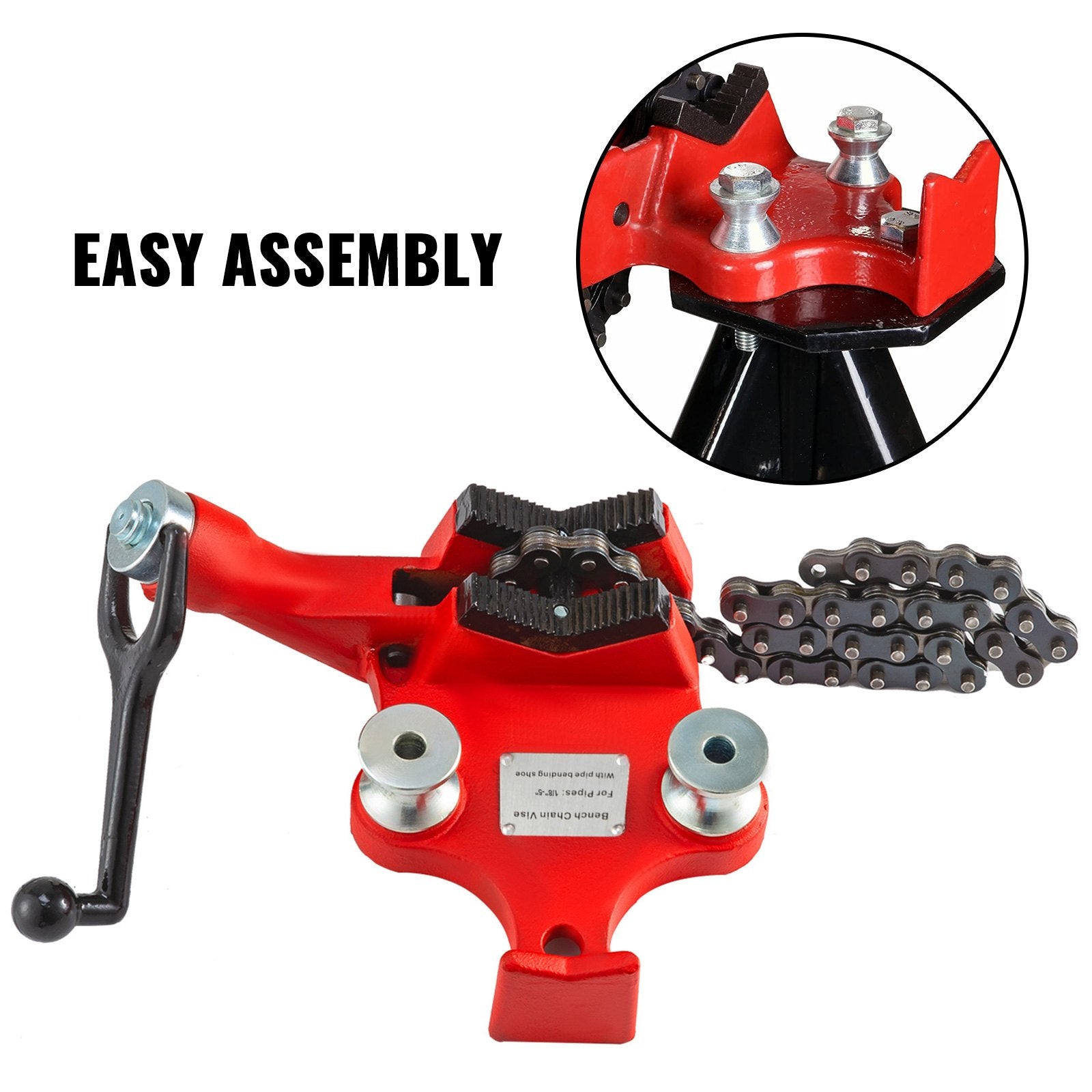 Automotive Parts: Screw Bench Chain Vice For 1/8'' to 5'' Pipe Bench Vice With Crank Handle