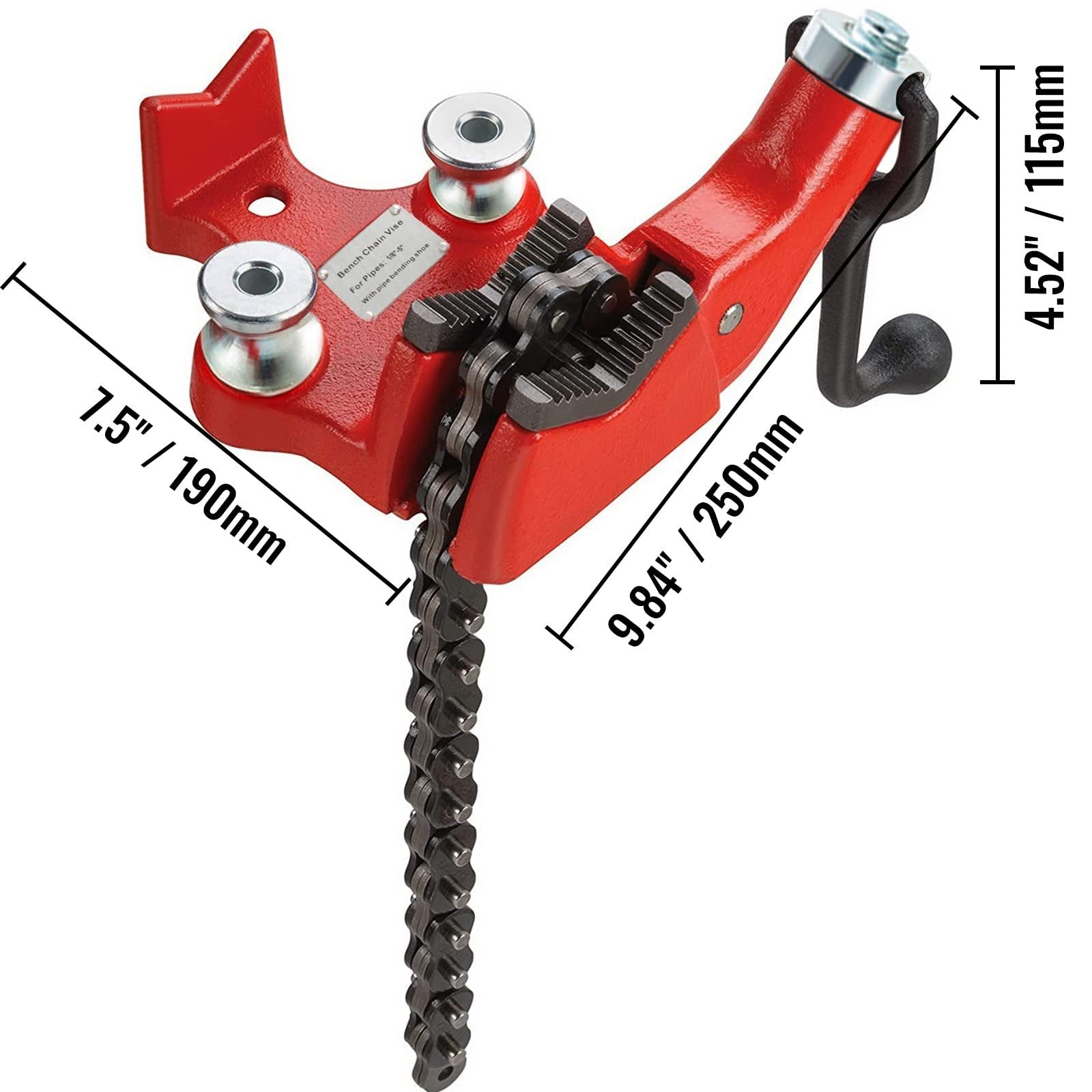 Automotive Parts: Screw Bench Chain Vice For 1/8'' to 5'' Pipe Bench Vice With Crank Handle