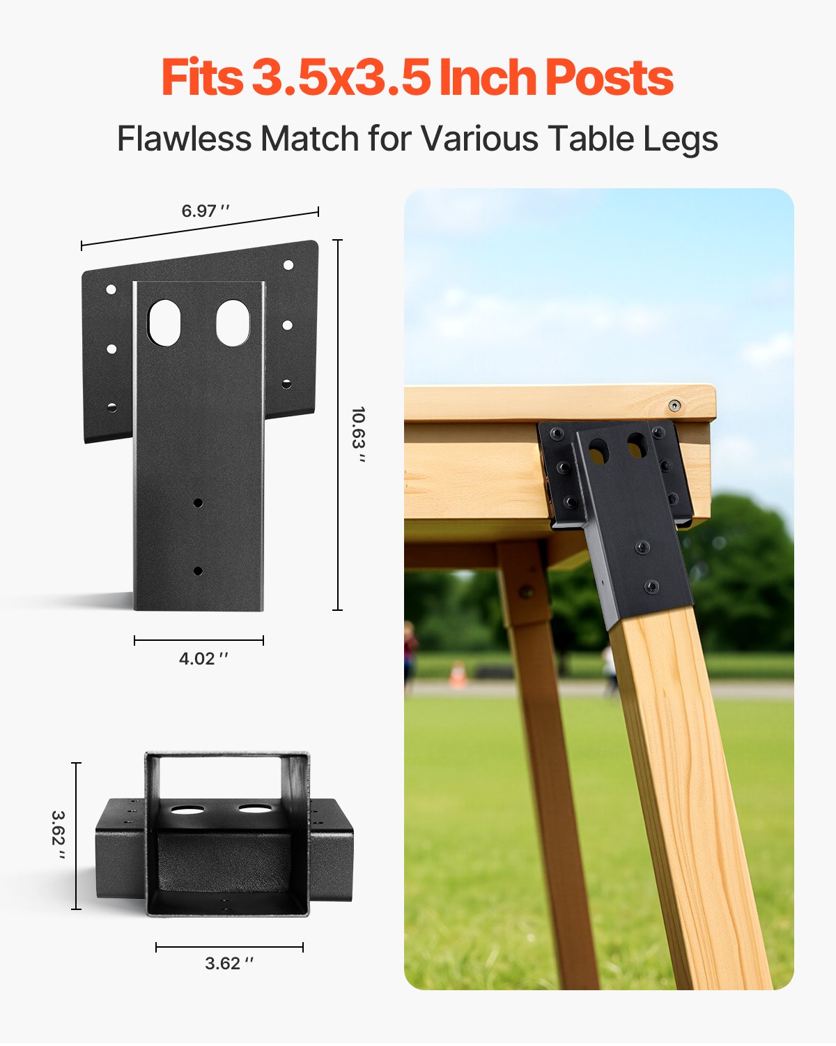 Deer Blind Brackets, Outdoor 3.6x3.6 Platform Bracket, Fit 3.5x3.5 In / 88.9x88.9 mm Lumber, 2204lbs/1000kg Capacity Steel Elevator Brackets for Deer Stand, Hunting Blinds, Shooting Shack, 8 Pcs