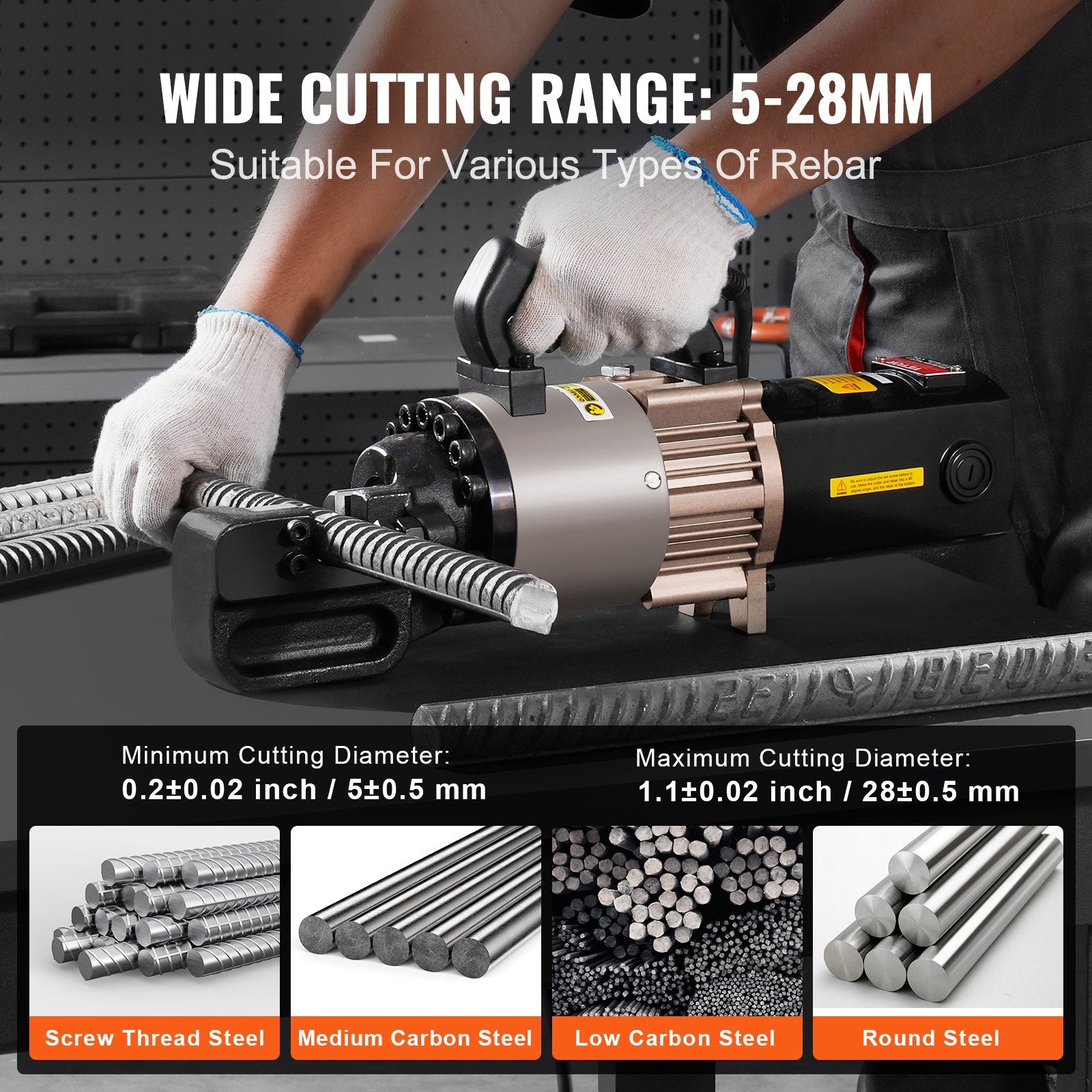 Chainsaws: VEVOR 2000W Electric Hydraulic Rebar Cutter Cutting up to 1.1 Inch 5-28mm