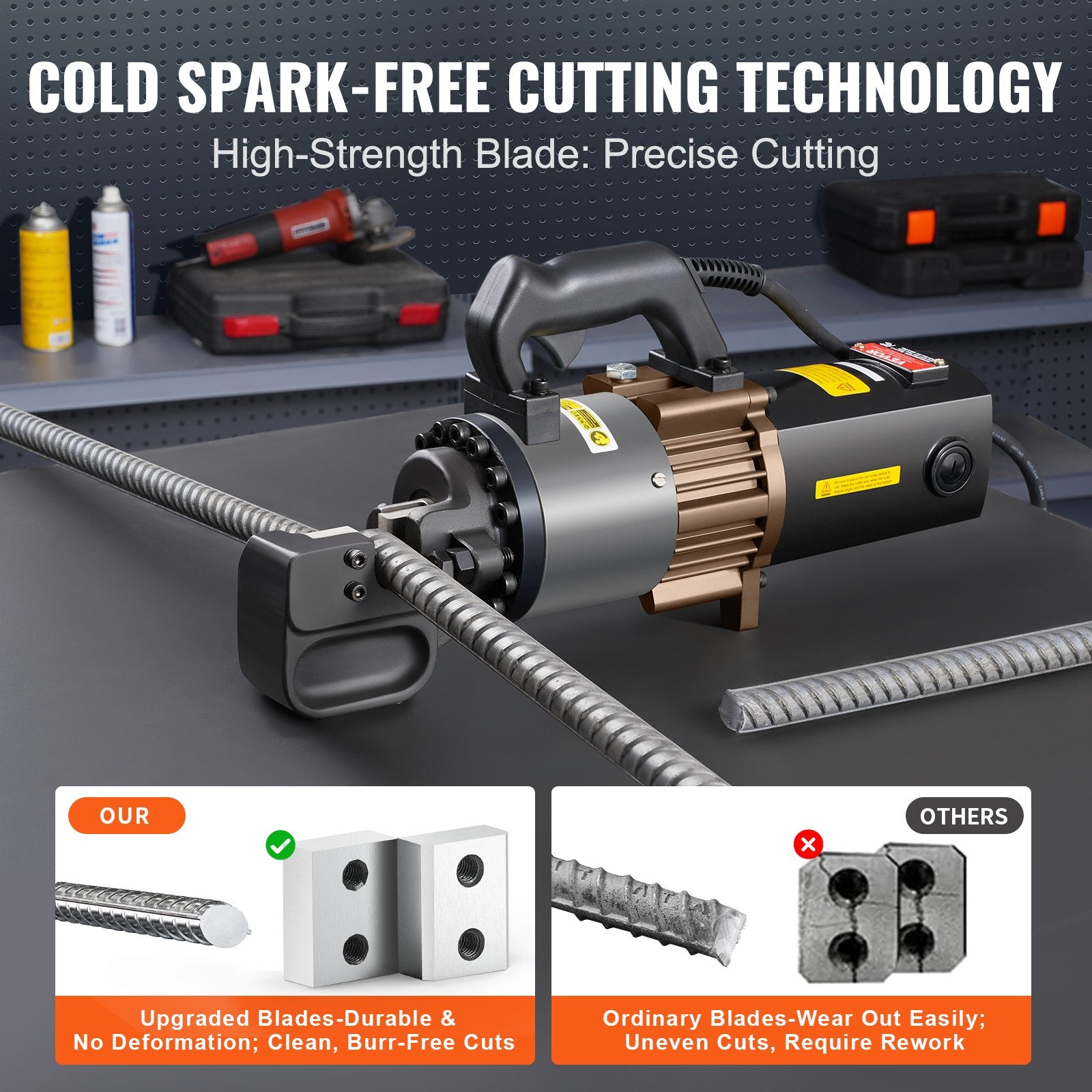Chainsaws: VEVOR 2000W Electric Hydraulic Rebar Cutter Cutting up to 1 Inch #8 4-25mm