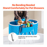 Dog Playpens & Gates: VEVOR Portable Dog Bathtub, Elevated & Foldable Space-saving Pet Shower Station with Quick Drainage, Bathing Tub for Washing & Grooming Small and Medium Size Dogs and Cats Indoor & Outdoor, Light Blue