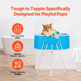 Dog Playpens & Gates: VEVOR Portable Dog Bathtub, Elevated & Foldable Space-saving Pet Shower Station with Quick Drainage, Bathing Tub for Washing & Grooming Small and Medium Size Dogs and Cats Indoor & Outdoor, Light Blue
