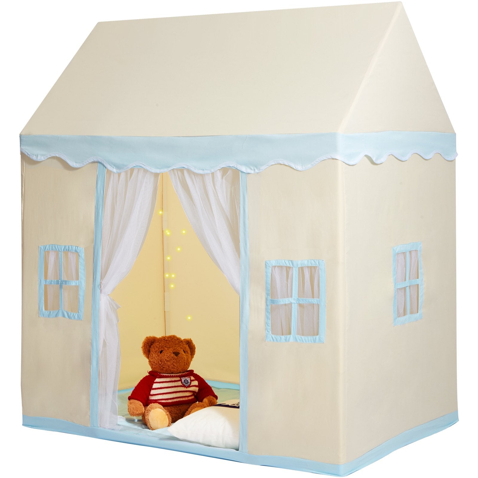 Pretend Play: VEVOR Kids Play Tent, Kids Tent for Kids 1-5 Years Old, Toddler Tent with Mat and Tent Lamp, Tent for Kids with Windows for Indoor and Outdoor, Play House Castle Tent for Boys and Girls, Beige