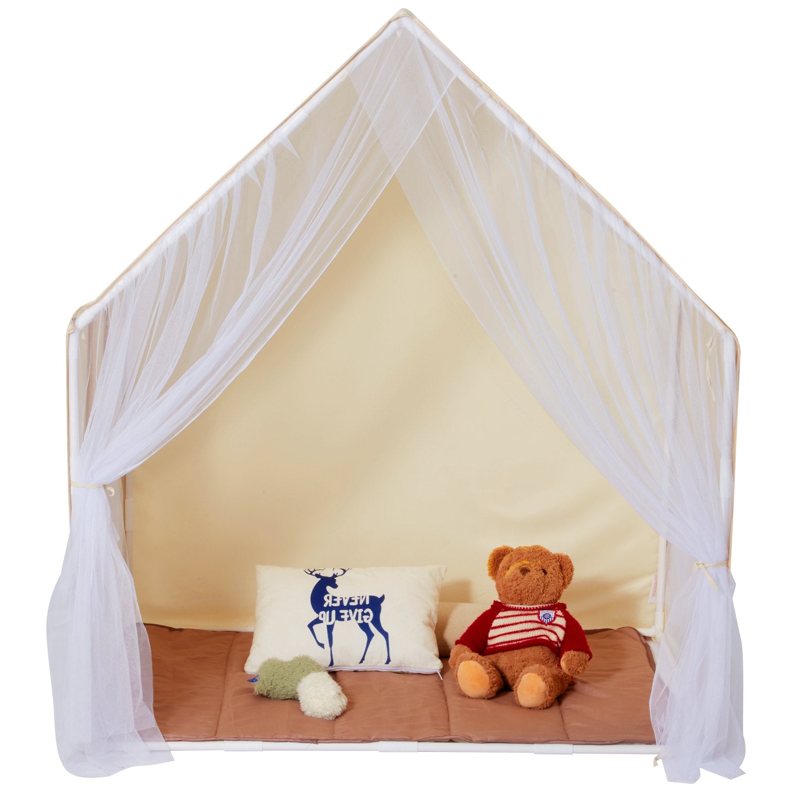 Tents: VEVOR Kids Play Tent, Kids Tent for Kids 1-5 Years Old, Toddler Tent with Mat and Tent Lamp, Tent for Kids with Windows for Indoor and Outdoor, Yurt Tent for Boys and Girls, Beige