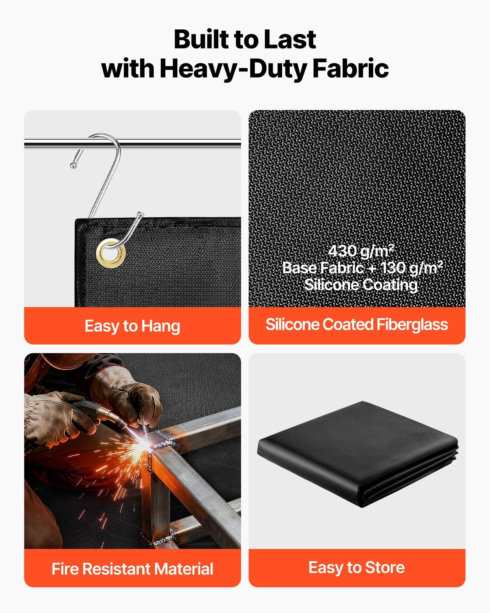 Wedding Favours: VEVOR Welding Blanket, 1829mm x 2438mm Silicone Coated Fiberglass Welding Blanket, 1800°F Heat Resistant Safety Protection Blankets, Flame Retardant Fireproof Insulation Mat with Metal Grommets