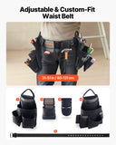Tool Boxes: VEVOR Tool Belt, 18 Pockets Professional Tool Pouch for Men, Heavy Duty Adjustable Utility Belt Detachable Work Bag for Electrician, Carpenter, Construction, Work Apron Organizer, Adjusts 80-131 cm