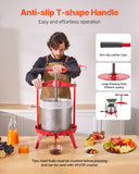 Gardening Tools: VEVOR 3.69 Gal/14L Fruit Wine Press, Stainless Steel Basket with Cross-beam and Triangular Structure, Manual Juice Maker, Cider Apple Grape Tincture Making Press with T-Handle for Kitchen Home