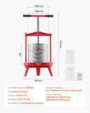 Gardening Tools: VEVOR 3.69 Gal/14L Fruit Wine Press, Stainless Steel Basket with Cross-beam and Triangular Structure, Manual Juice Maker, Cider Apple Grape Tincture Making Press with T-Handle for Kitchen Home