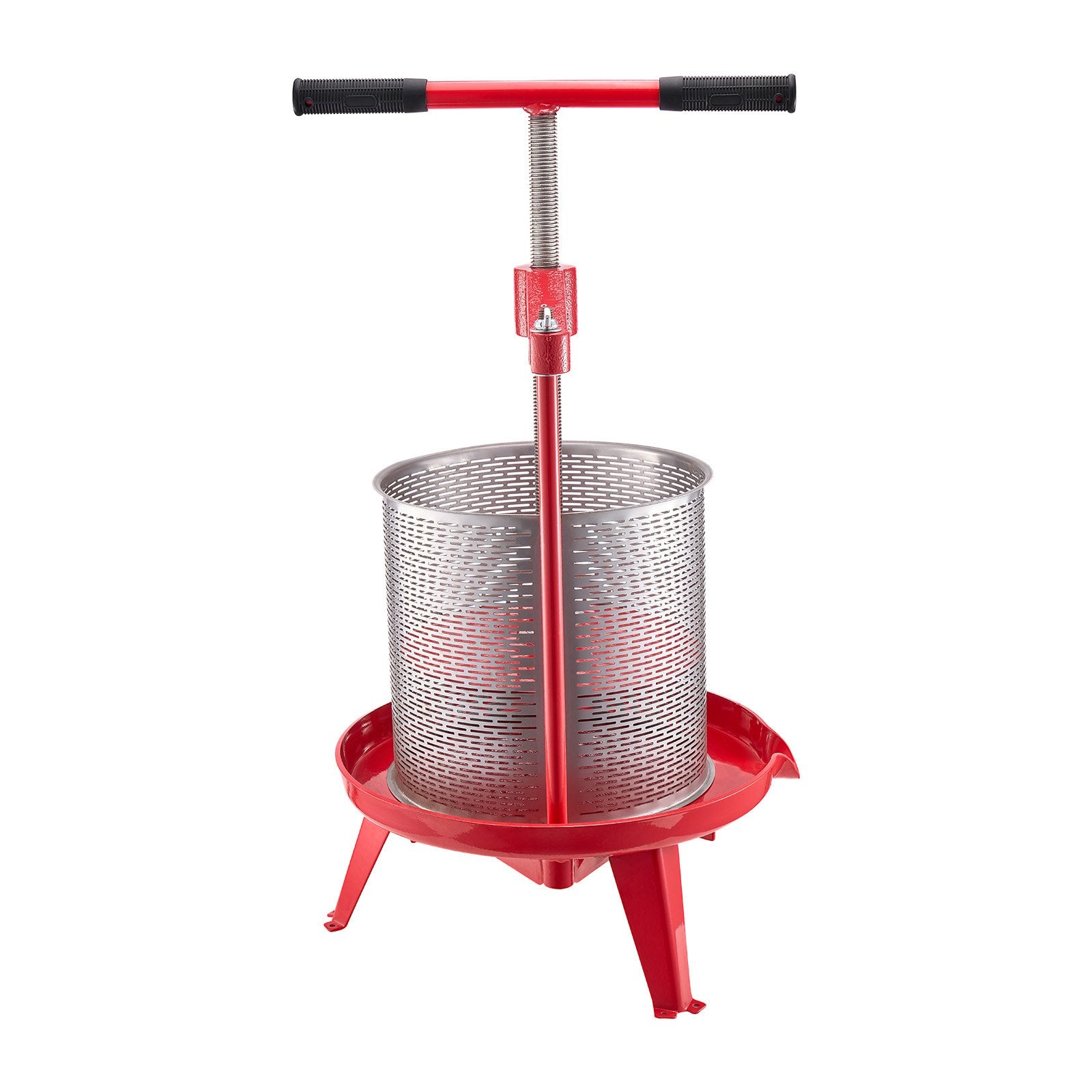 Gardening Tools: VEVOR 3.69 Gal/14L Fruit Wine Press, Stainless Steel Basket with Cross-beam and Triangular Structure, Manual Juice Maker, Cider Apple Grape Tincture Making Press with T-Handle for Kitchen Home