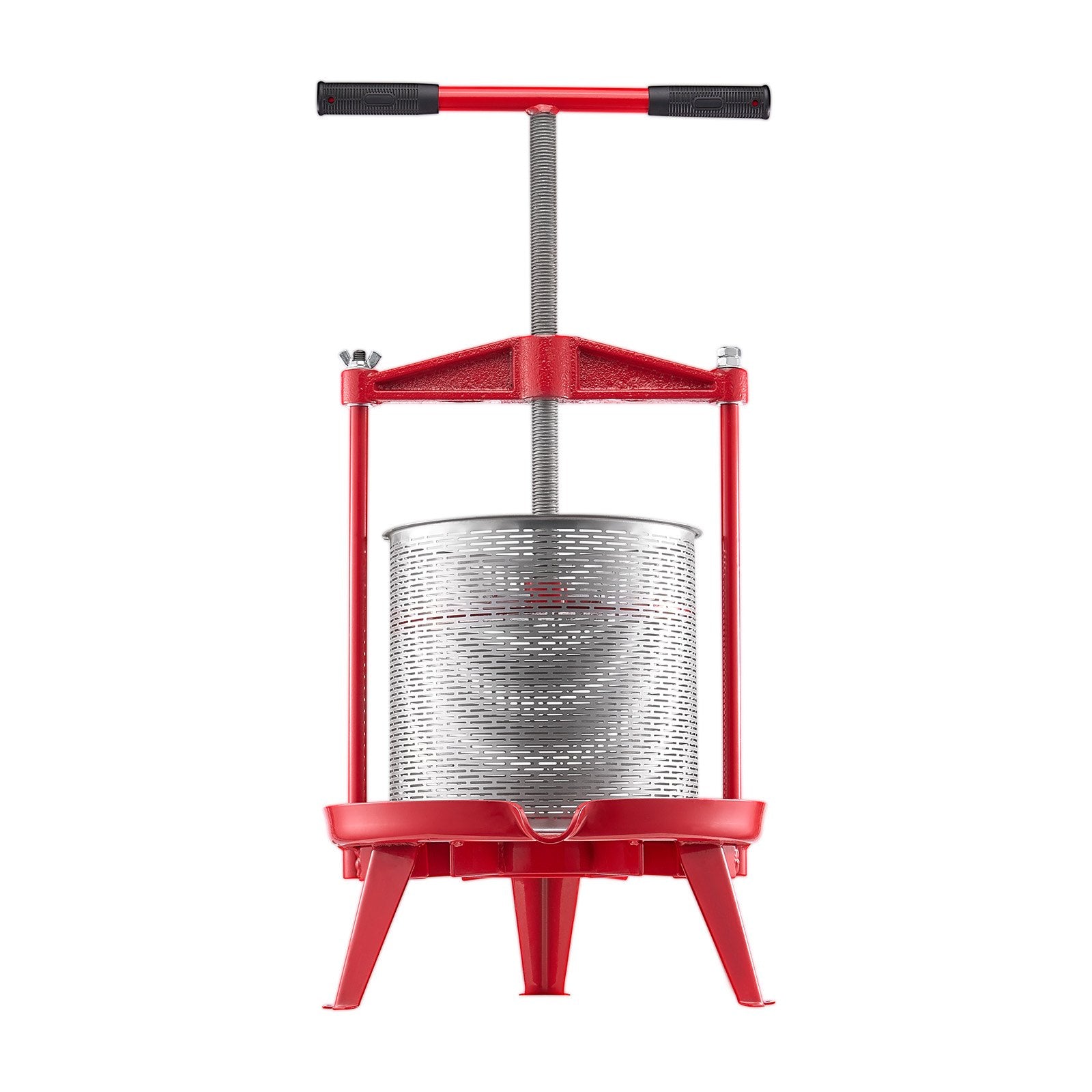 Gardening Tools: VEVOR 3.69 Gal/14L Fruit Wine Press, Stainless Steel Basket with Cross-beam and Triangular Structure, Manual Juice Maker, Cider Apple Grape Tincture Making Press with T-Handle for Kitchen Home