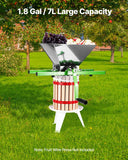 Gardening Tools: VEVOR 1.8 Gal/7L Fruit and Apple Crusher, Large Manual Grinder, Stainless Steel Fruit Scratter Pulper for Wine Cider Apple Grape Pressing, with Roller Handle for Kitchen Home, Green