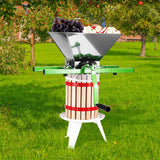 Gardening Tools: VEVOR 1.8 Gal/7L Fruit and Apple Crusher, Large Manual Grinder, Stainless Steel Fruit Scratter Pulper for Wine Cider Apple Grape Pressing, with Roller Handle for Kitchen Home, Green