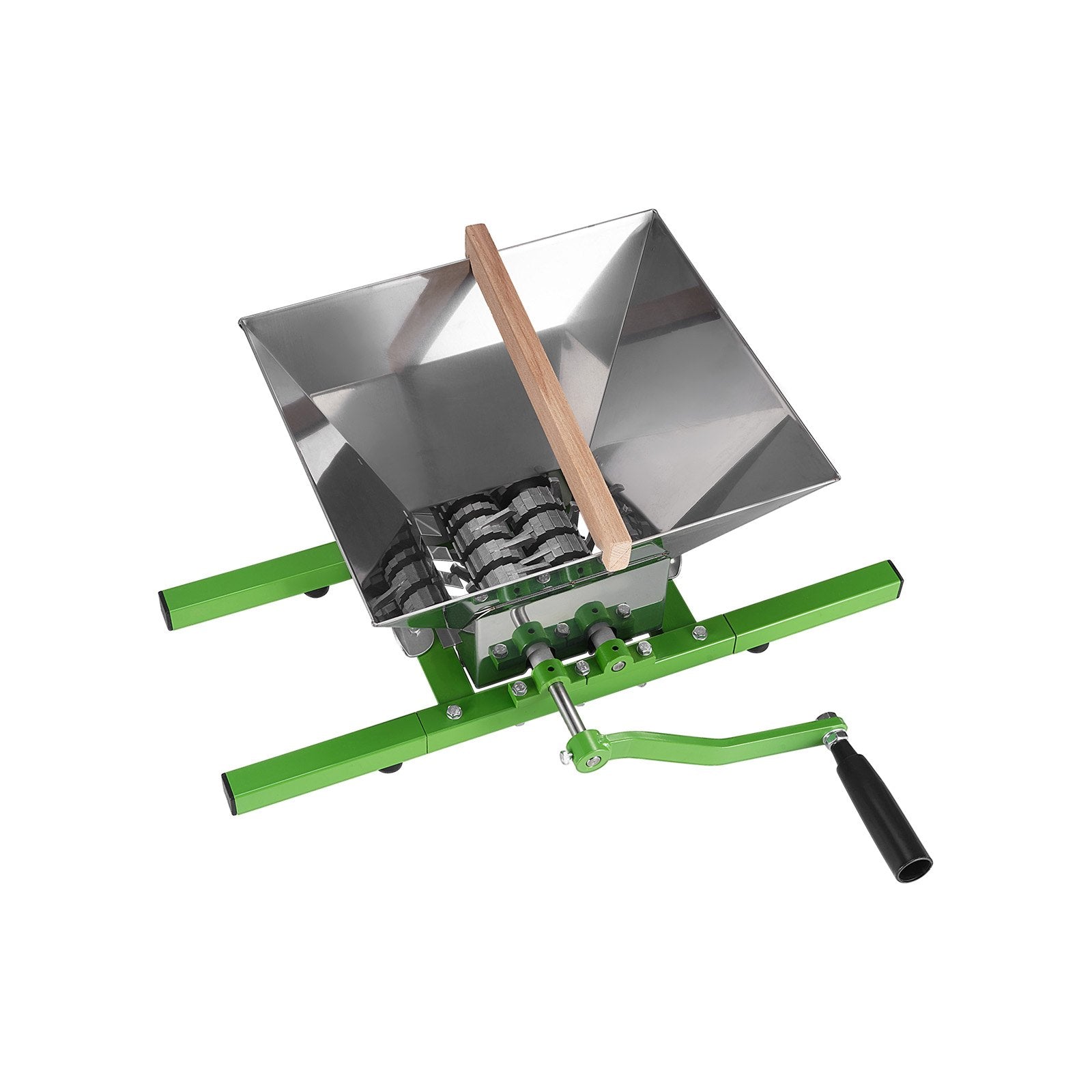 Gardening Tools: VEVOR 1.8 Gal/7L Fruit and Apple Crusher, Large Manual Grinder, Stainless Steel Fruit Scratter Pulper for Wine Cider Apple Grape Pressing, with Roller Handle for Kitchen Home, Green