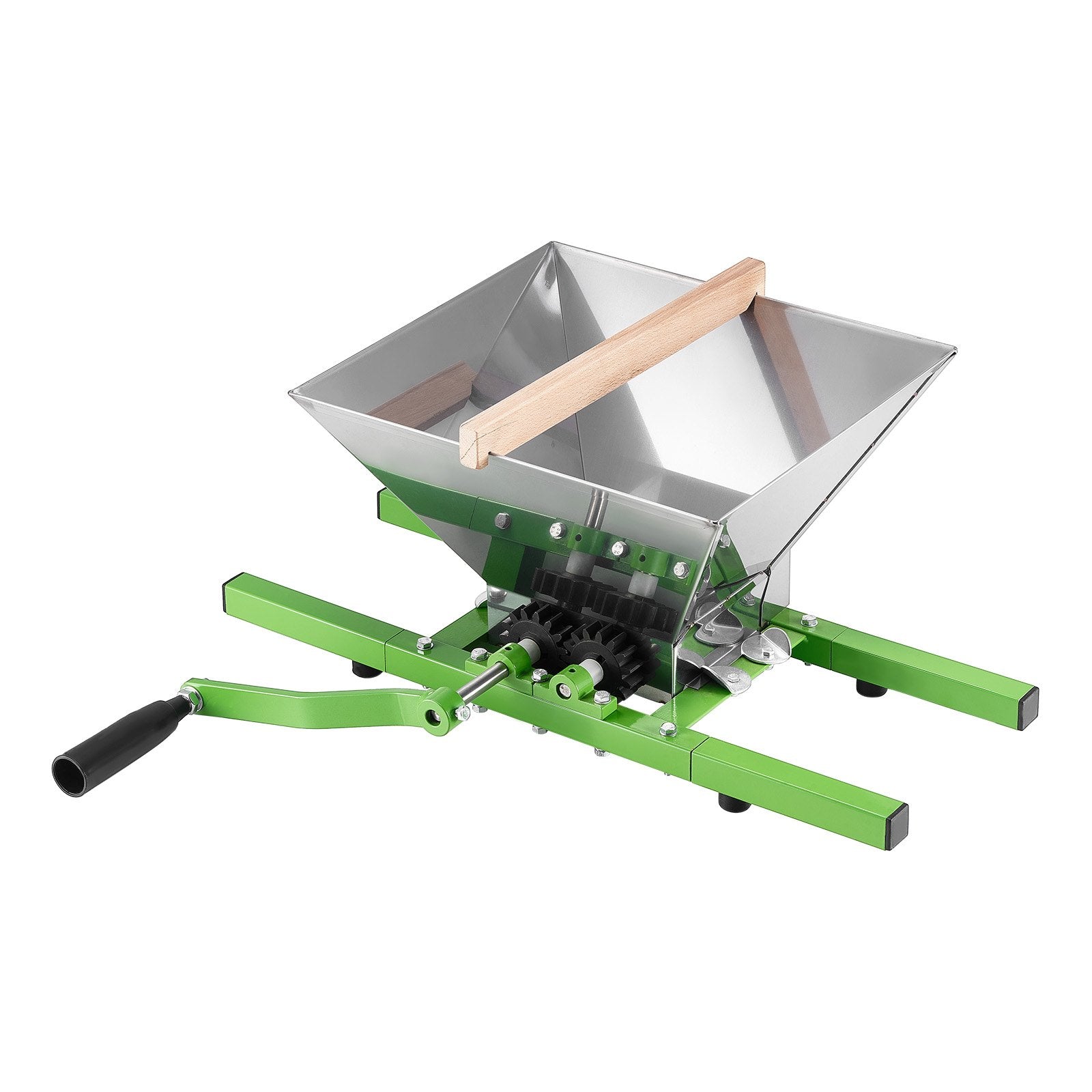 Gardening Tools: VEVOR 1.8 Gal/7L Fruit and Apple Crusher, Large Manual Grinder, Stainless Steel Fruit Scratter Pulper for Wine Cider Apple Grape Pressing, with Roller Handle for Kitchen Home, Green