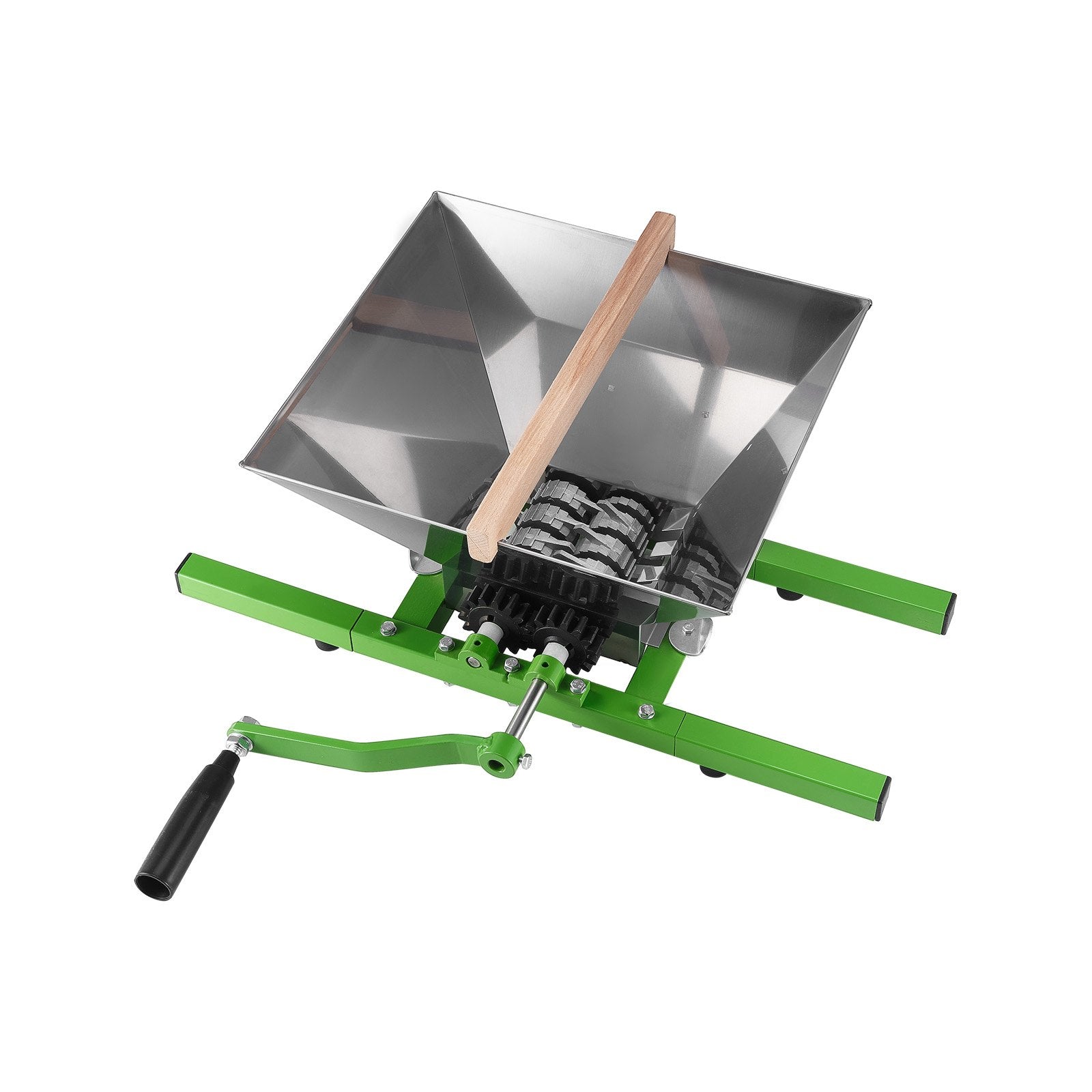 Gardening Tools: VEVOR 1.8 Gal/7L Fruit and Apple Crusher, Large Manual Grinder, Stainless Steel Fruit Scratter Pulper for Wine Cider Apple Grape Pressing, with Roller Handle for Kitchen Home, Green