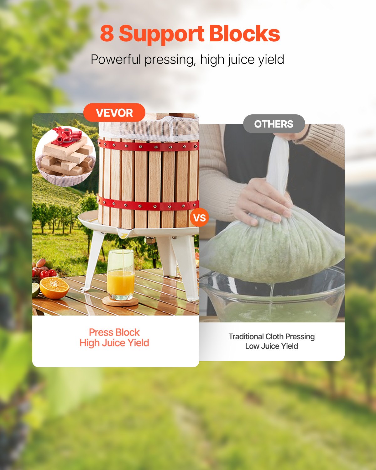 Kitchen & Bathroom DIY: VEVOR Fruit Wine Press Manual Press for Wine Making 3.2 Gal/12L Wood Basket