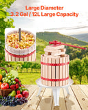 Kitchen & Bathroom DIY: VEVOR Fruit Wine Press Manual Press for Wine Making 3.2 Gal/12L Wood Basket