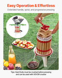 Food Storage: VEVOR 1.6 Gal/6L Fruit Wine Press, Solid Wood Basket with 8 Blocks, Heavy Duty Manual Juice Maker, Cider Apple Grape Tincture Honey Olive Oil Making Press with Handle for Kitchen, Home