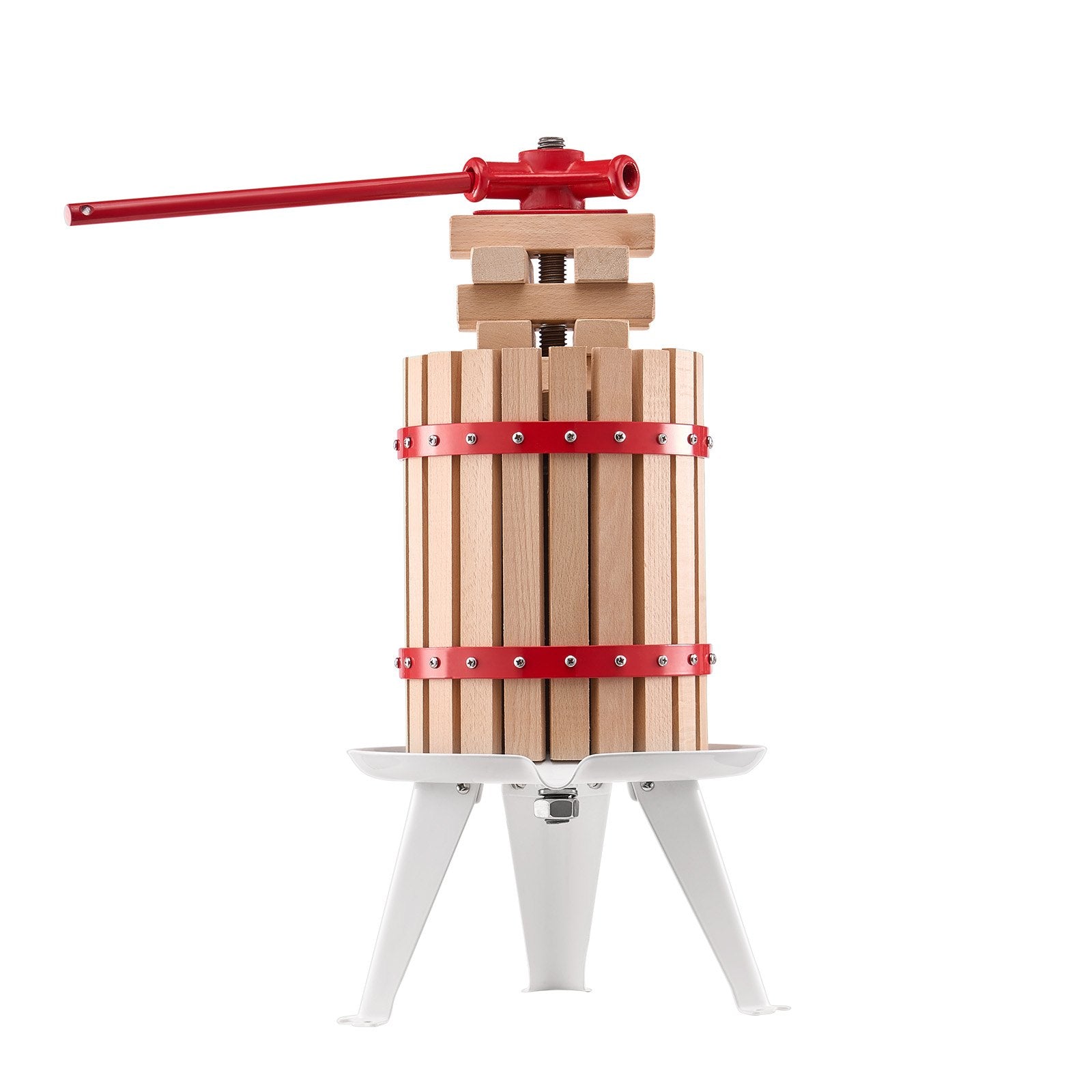 Food Storage: VEVOR 1.6 Gal/6L Fruit Wine Press, Solid Wood Basket with 8 Blocks, Heavy Duty Manual Juice Maker, Cider Apple Grape Tincture Honey Olive Oil Making Press with Handle for Kitchen, Home