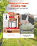 Gardening Tools: VEVOR 0.8 Gal/3L Fruit Wine Press, 2 Stainless Steel Barrels, Manual Juice Maker, Cider Apple Grape Tincture Honey Olive Oil Making Press with T-Handle for Outdoor Kitchen Home