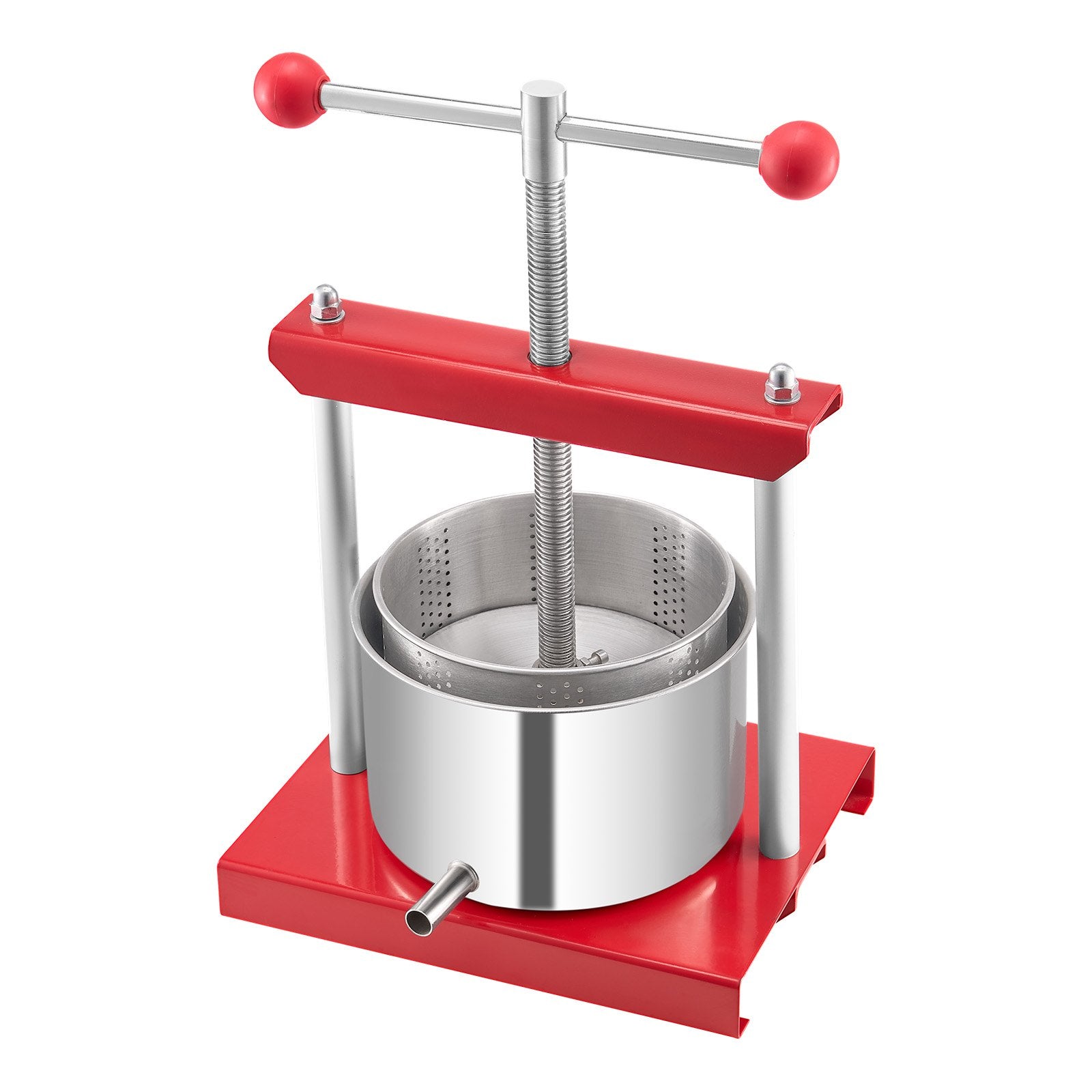Gardening Tools: VEVOR 0.8 Gal/3L Fruit Wine Press, 2 Stainless Steel Barrels, Manual Juice Maker, Cider Apple Grape Tincture Honey Olive Oil Making Press with T-Handle for Outdoor Kitchen Home