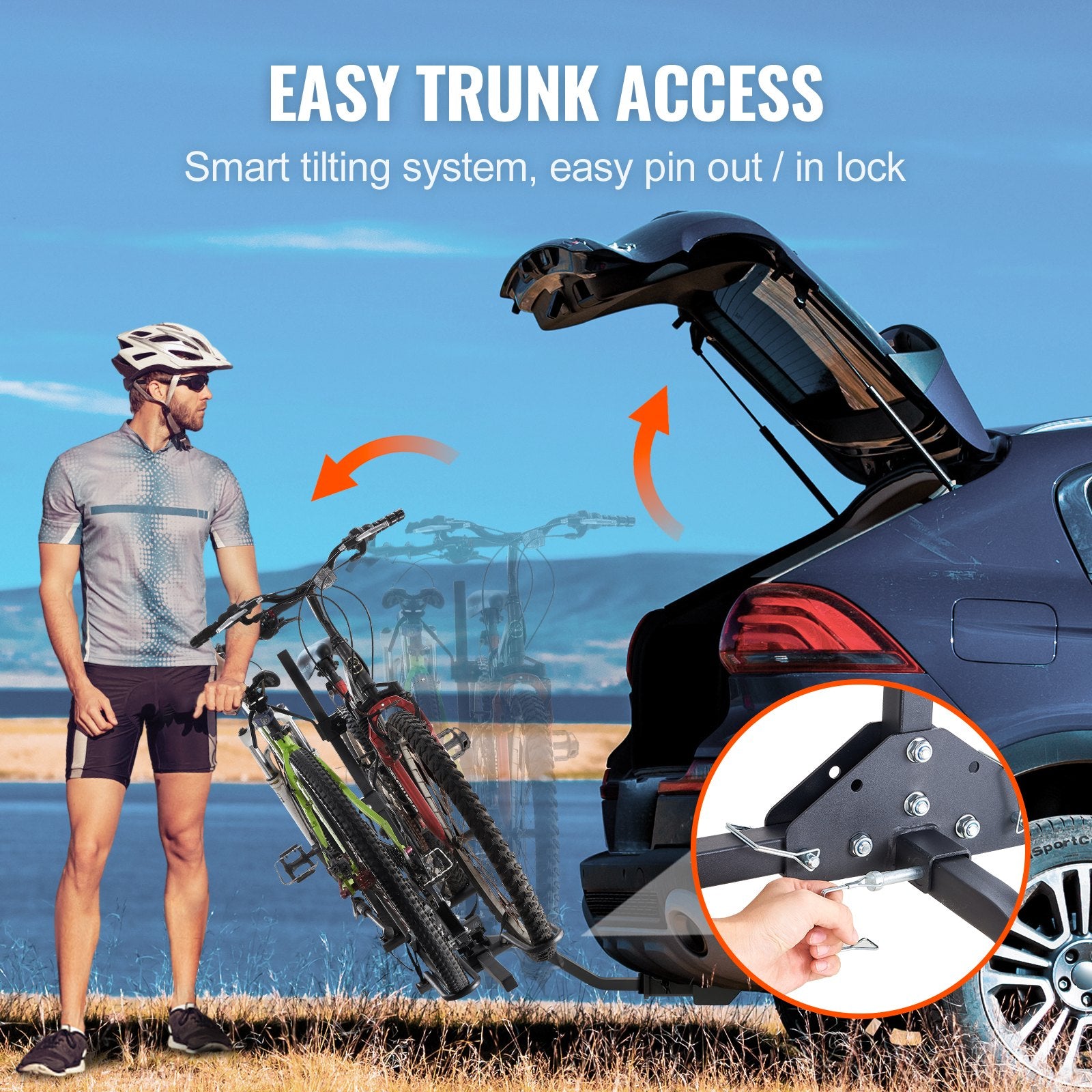 Back Care: VEVOR 2-Bike Rack Hitch Mount Folding Carrier Car Truck SUV 1.25
