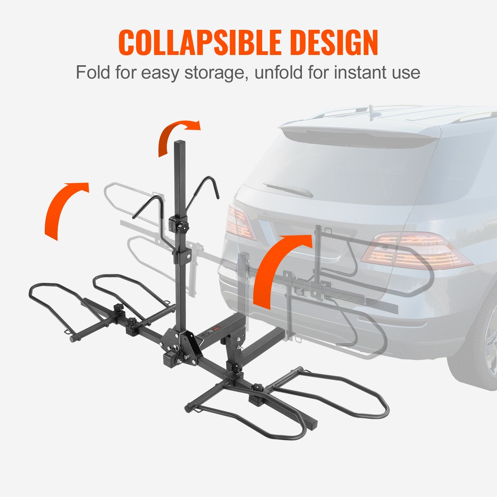 Bicycle Stands & Storage: VEVOR 2-Bike Rack Hitch Mount 160lbs Folding Carrier Car Truck SUV 2
