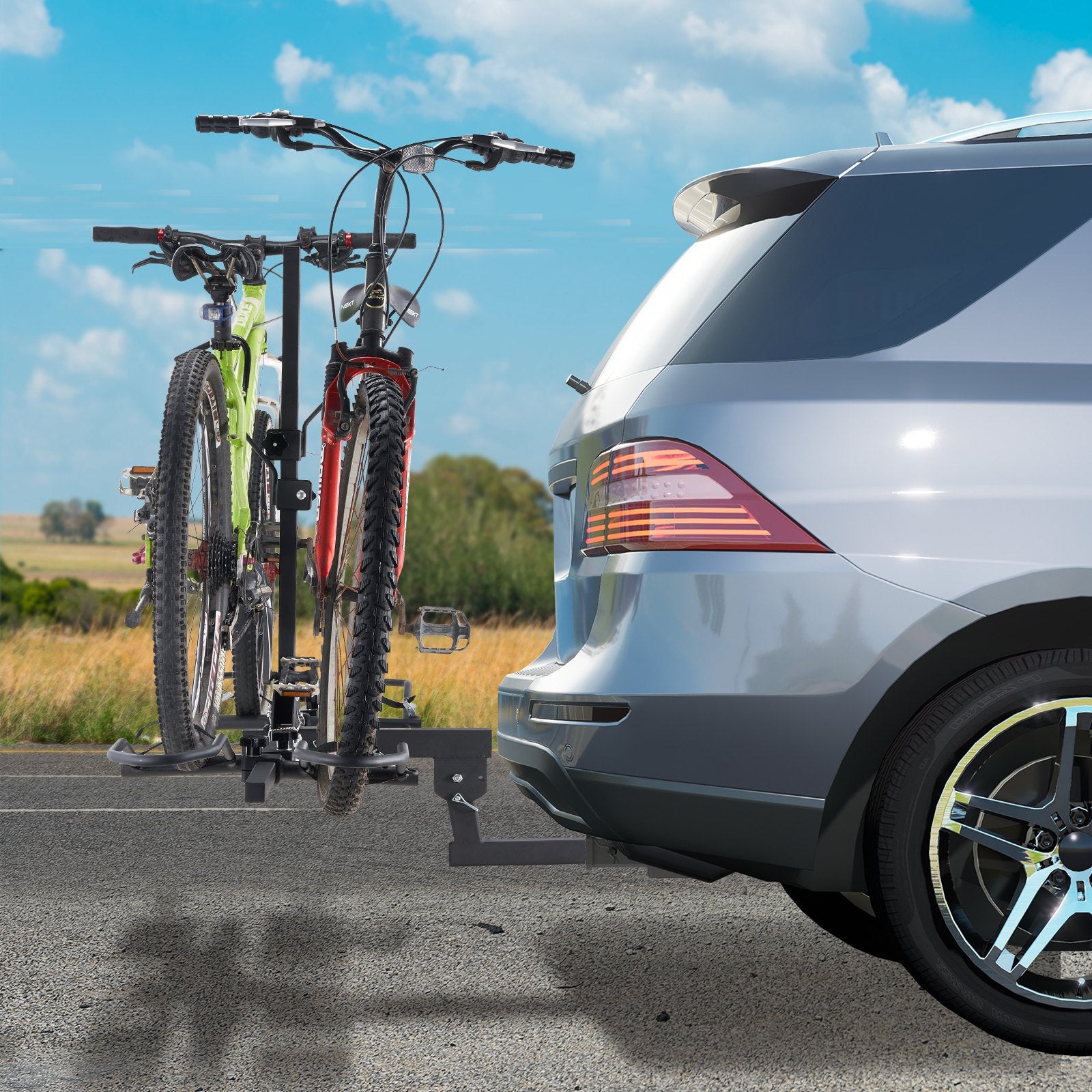 Bicycle Stands & Storage: VEVOR 2-Bike Rack Hitch Mount 160lbs Folding Carrier Car Truck SUV 2