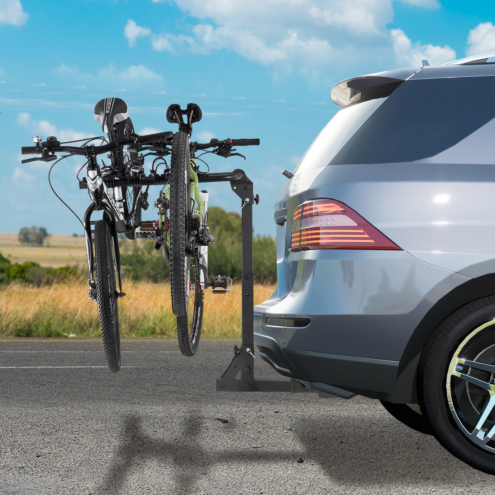 Bicycle Stands & Storage: VEVOR 4 Bike Rack Hitch Mount Folding Swing Down Bicycle Carrier Car Truck SUV 150 lbs