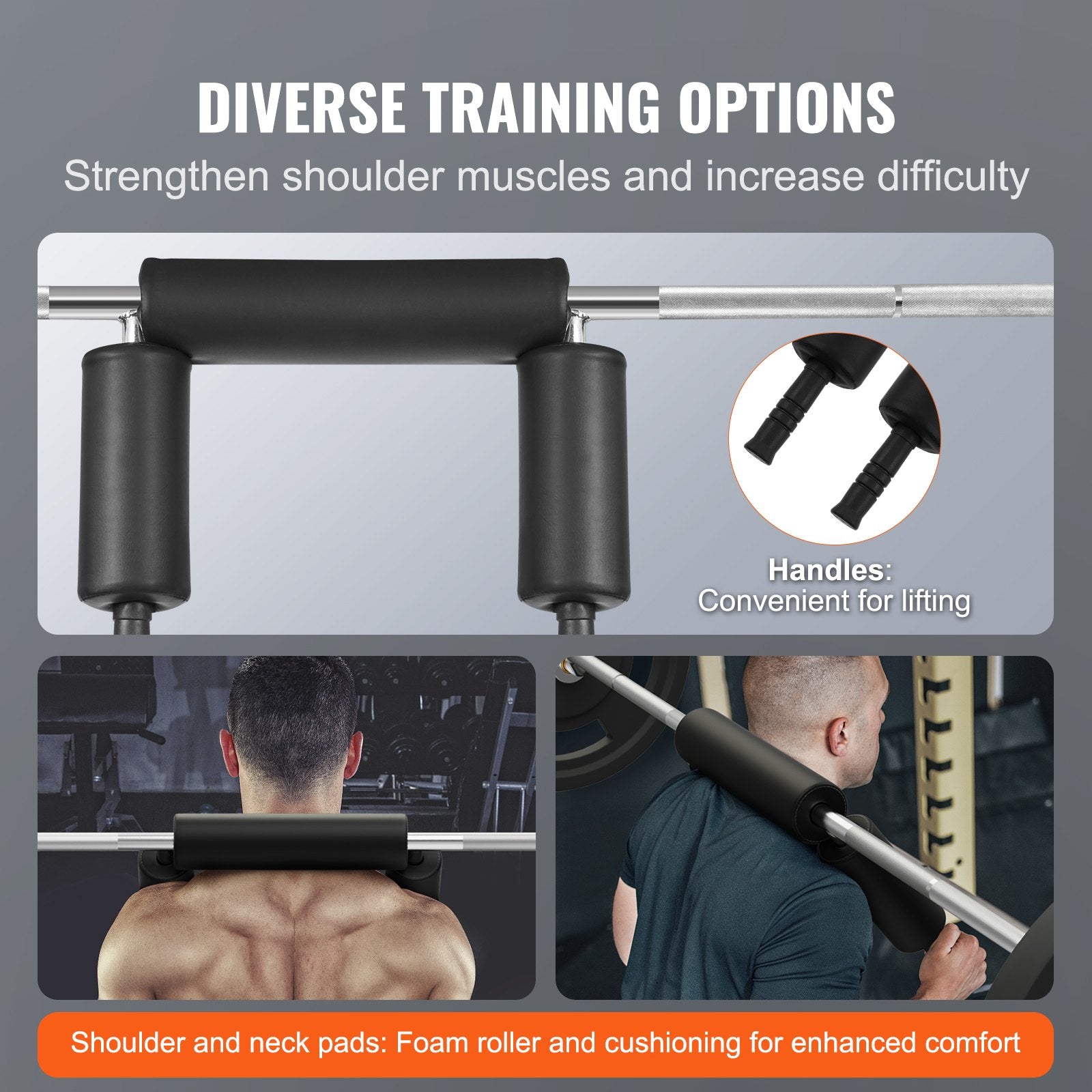Basketball & Basketball Accessories: VEVOR Safety Squat Bar, 318kg Fitness Squat  Bar, Safety Squat Bar Attachment with Shoulder and Arm Pads, 28mm Diameter Weight Bar, Ideal for Front Squats, Lunges, Rehab, Physical Therapy