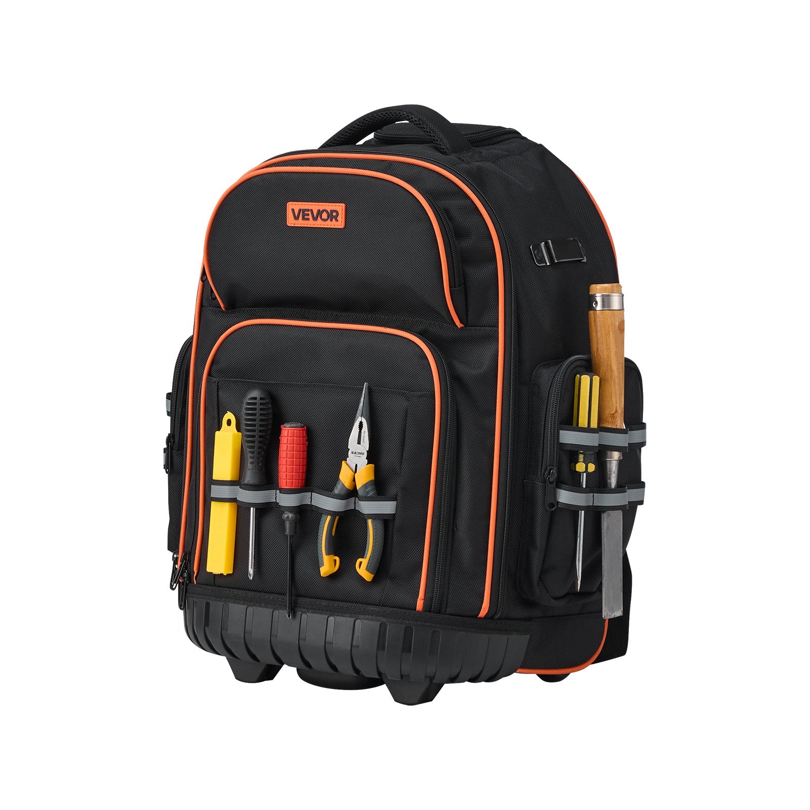 Mobility & Accessibility: VEVOR Rolling Tool Backpack, 110 lbs Load Capacity, 45 Pockets Heavy Duty Roller Tool Bag on Wheels, Adjustable Telescoping Handle & Stable Base, Toolbag Organizers for Construction, Mechanic