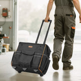 Mobility & Accessibility: VEVOR Rolling Tool Bag, 110 lbs Load Capacity, 25 Pockets Heavy Duty Roller Tool Bag with Adjustable Telescoping Handle & Stable Base, Toolbag Organizers with Wheels for Electrician, Construction