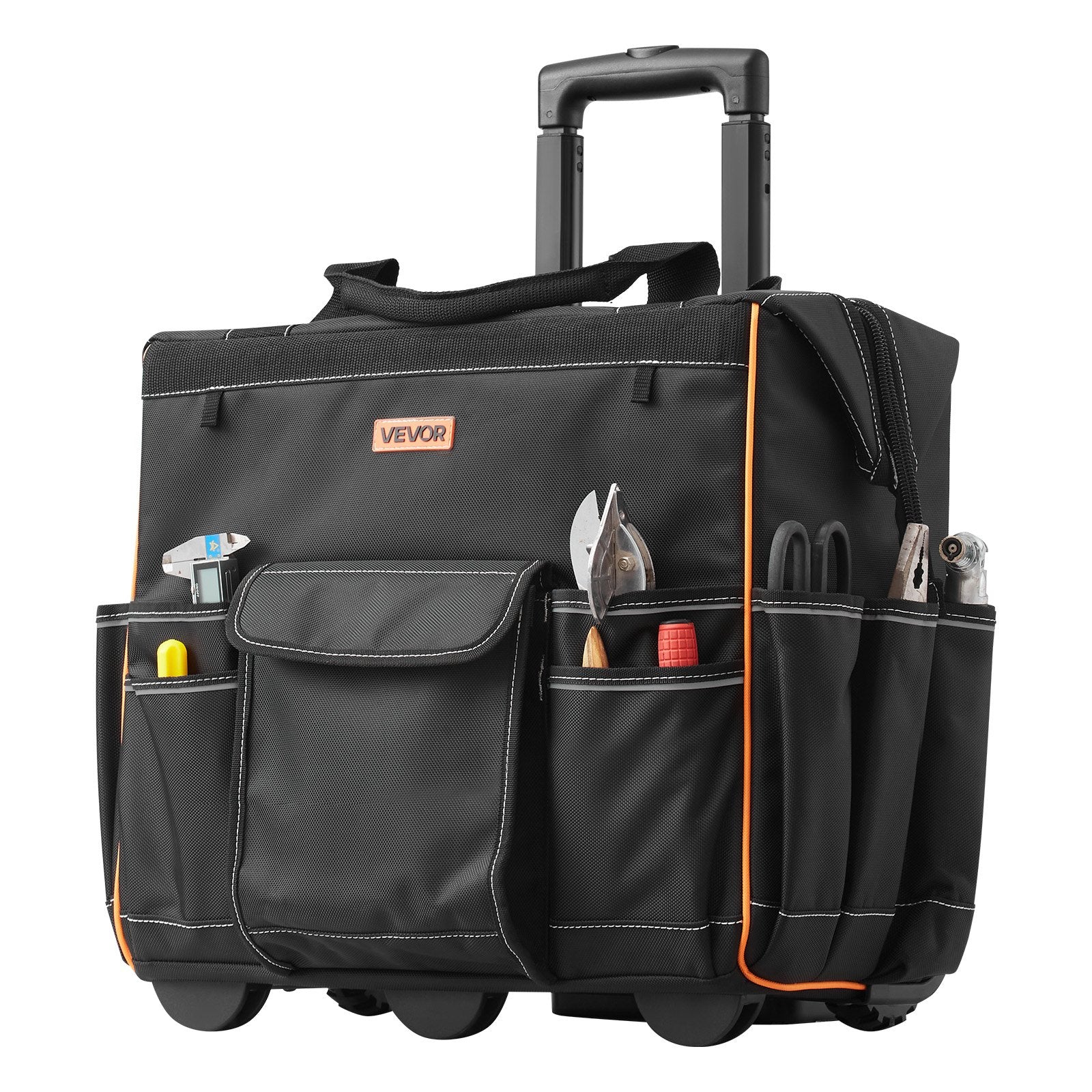 Mobility & Accessibility: VEVOR Rolling Tool Bag, 110 lbs Load Capacity, 25 Pockets Heavy Duty Roller Tool Bag with Adjustable Telescoping Handle & Stable Base, Toolbag Organizers with Wheels for Electrician, Construction