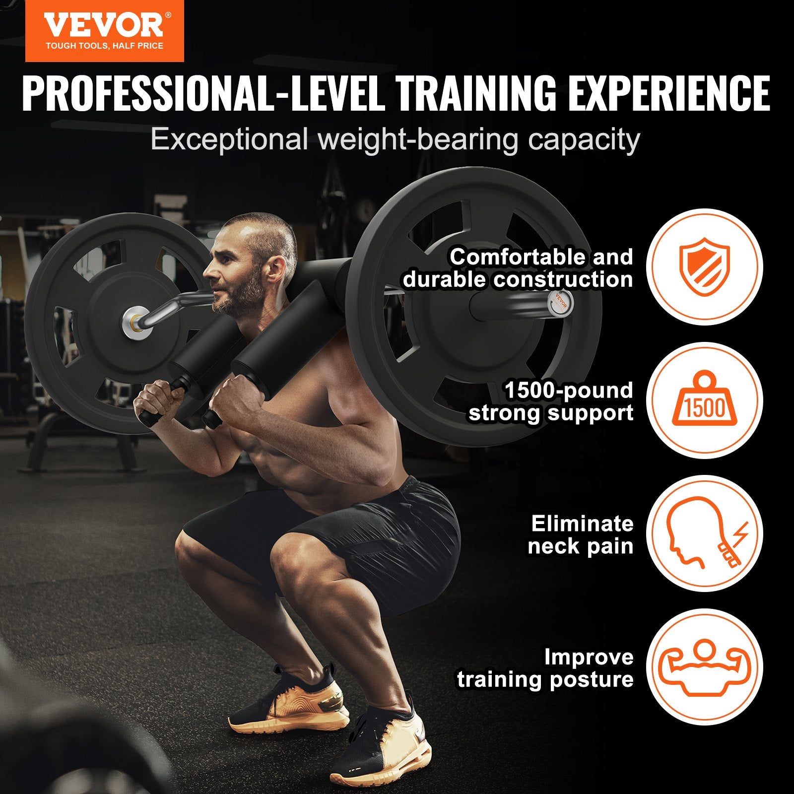 Weightlifting Machines & Racks: VEVOR Safety Squat Bar Fitness Squat Bar Attachment Weight Lifting