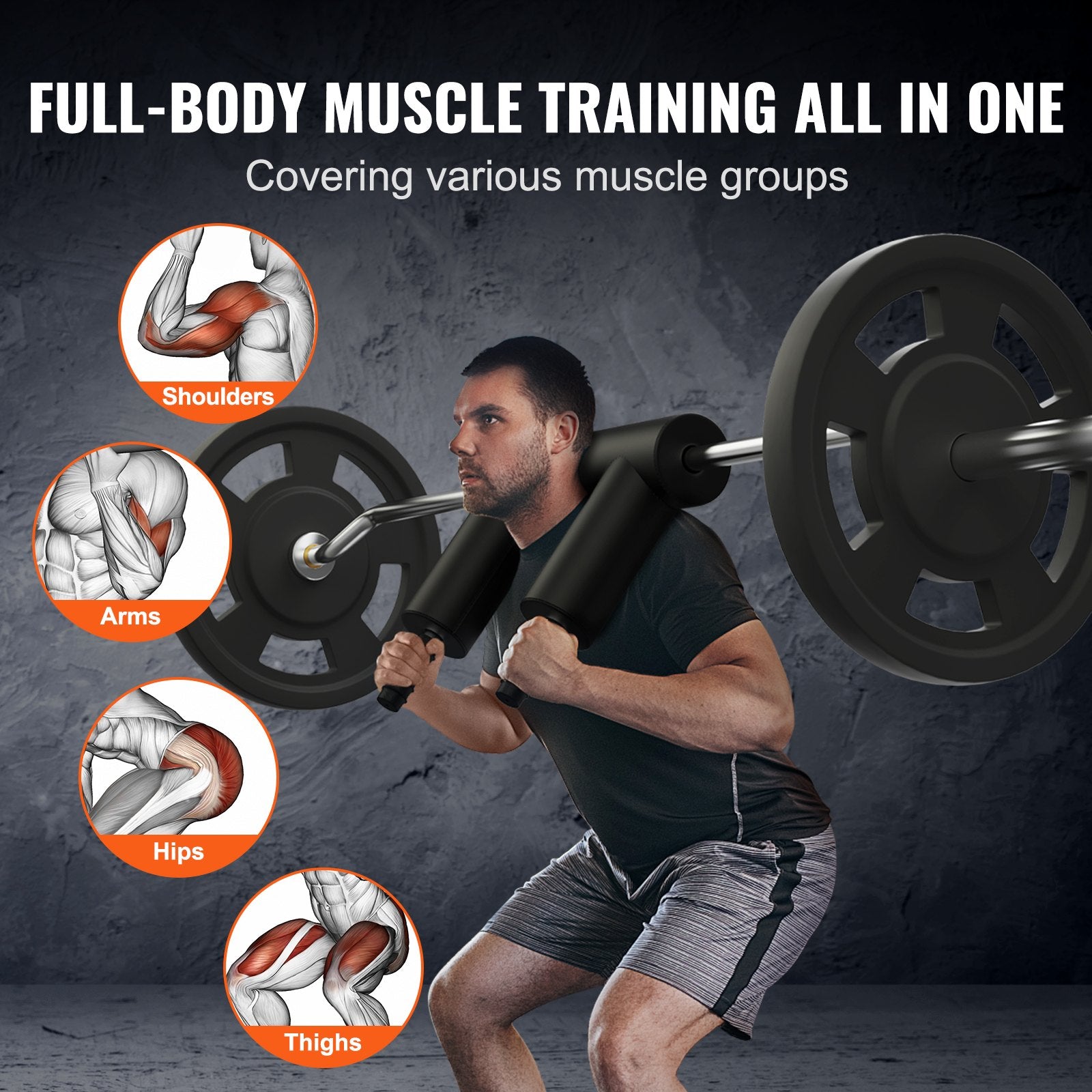 Weightlifting Machines & Racks: VEVOR Safety Squat Bar Fitness Squat Bar Attachment Weight Lifting